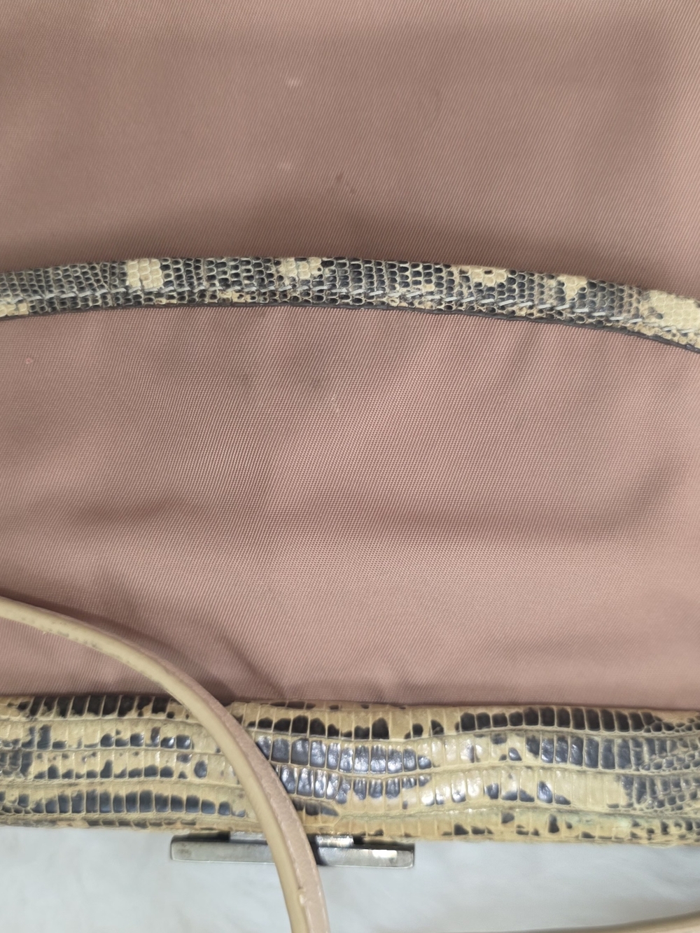 Authentic Prada Blush Pink, Aligator Shoulder Bag with Silver-Tone Hardware - Picture 14 of 16